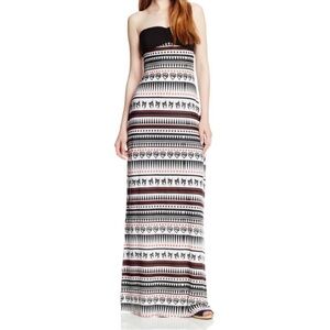 Metal Mulisha Y2K  Black/White Skull Print Strapless Halter Maxi Dress Large